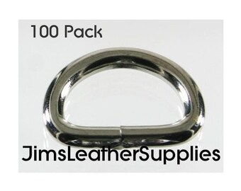 May include: A pack of 100 silver D-rings. The rings are about 1 inch in diameter.  100 Pack.
