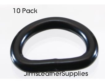 May include: A pack of 10 black metal D-rings. The rings are about 1 inch in diameter.
