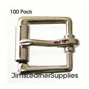 5/8&quot; &quot;Slim Line&quot; roller buckle 100 pack - nickel plated steel  heel buckle(#1206)