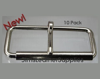 4" massive roller buckle 10 pack - heavy duty nickel plated steel heel bar buckles (#697)