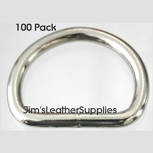 2" D ring (Dee) Welded - 100 pack - heavy nickel plated steel 6.5mm (#881)