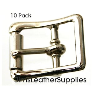 5/8&quot; buckle - center bar - true roller - 10 pack - nickel plated steel buckles (#1212)