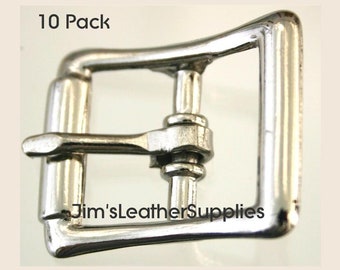3/4" buckle - center bar - 10 pack - nickel plated steel buckles (#721)