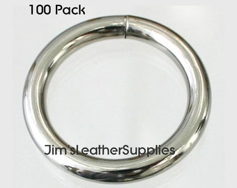 1 1/4" O ring Welded - 100 pack - nickel plated steel 5mm (#925)