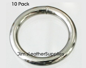 1 1/4" O ring Welded - 10 pack - nickel plated steel 5mm (#925)