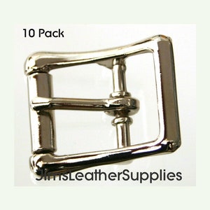 3/4&quot; buckle - 10 pack - true roller -  center bar - nickel plated steel buckles (#1207)