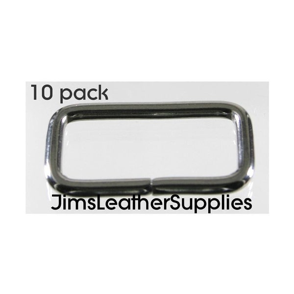 1" Stainless Steel wire loops 10 pack - also known as belt keepers 1" X 7/16" X 2.8mm (#17)