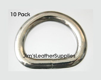 3/4" D ring (Dee) Welded - 10 pack - heavy nickel plated steel 4.7mm (#882)