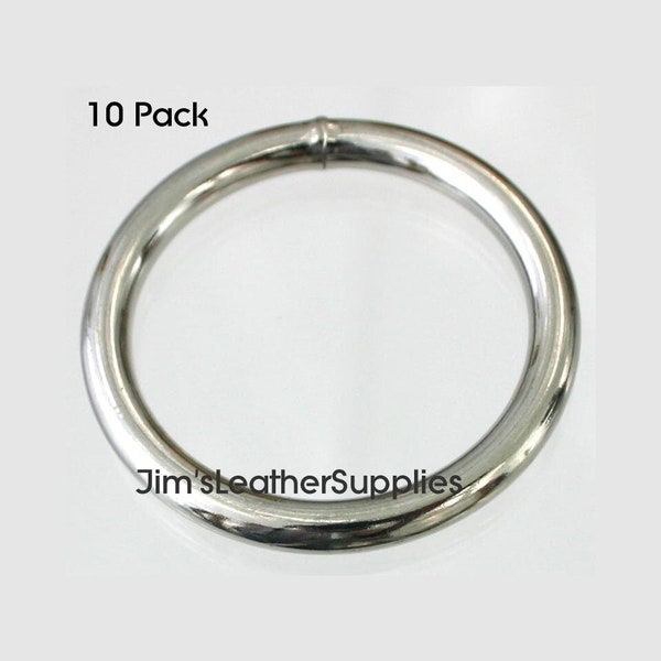 1 3/4" O ring Welded - 10 pack - nickel plated steel 6mm (#903)