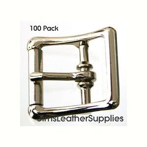 1&quot; buckle - center bar - true roller - 100 pack - nickel plated steel buckles (#1231)