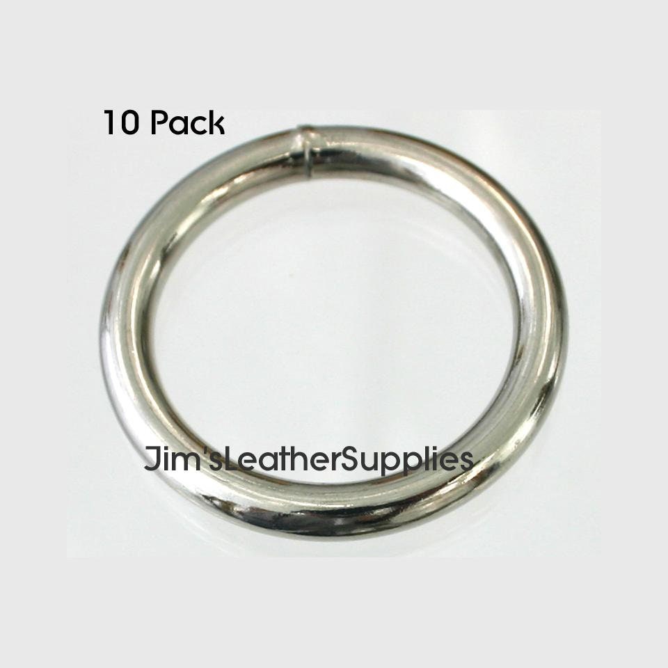 Steel Metal O-rings Welded Metal Loops Round Formed Rings Silver Color Bag  Holder, Macramé and Crafting Loop Heavy Duty Multiple Sizes 