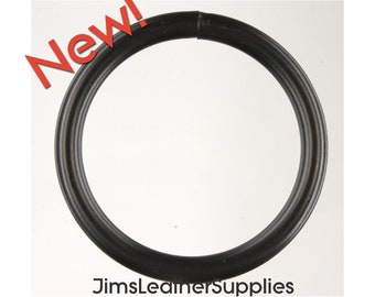 3" O Black ring Welded - 10 pack - rich black plated metal 7mm (#538)