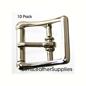 1&quot; buckle - center bar - true roller - 10 pack - nickel plated steel buckles (#1231)