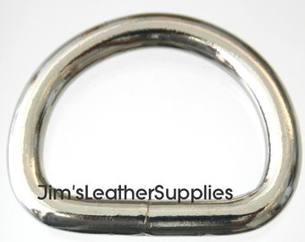 1" D ring (Dee) Welded - 10 pack - nickel plated steel 5.2mm (#821)