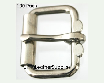 1 1/4" roller buckle 100 pack - heavy duty nickel plated steel buckles (#732)