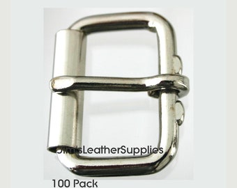1 1/2" roller buckle 100 pack - heavy duty nickel plated steel buckles (#731)