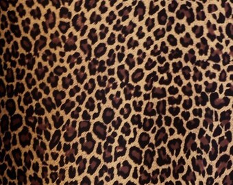 Brown /& cream leopard print cheetah faux leather vinyl fabric full OR 1//2 sheet