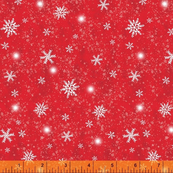 Snow Day - Snow Storm - Red - by Windham Fabrics - 100% Cotton Fabric