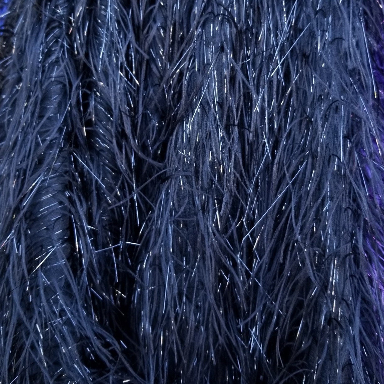 Shaggy Brocade Feather Fabric | Etsy