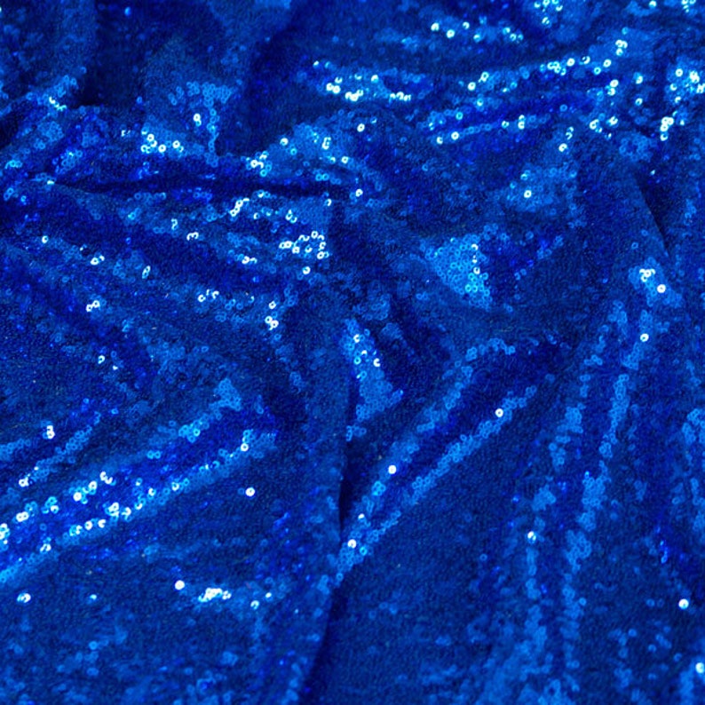 Blue Mini Glitz Sequin Fabric | Etsy