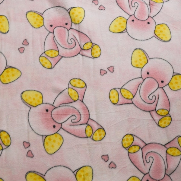 Pink/Yellow Elephants Fleece