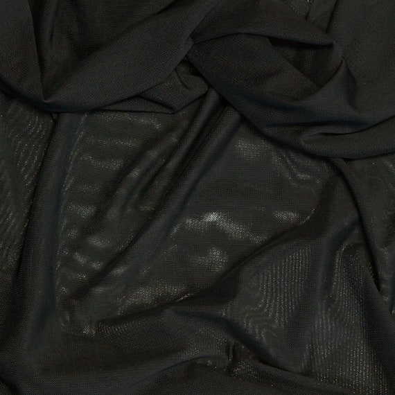 Solid Knit Power Mesh Fabric - Power Mesh Black