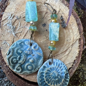 Ocean Earrings, Mermaid Earrings, Boho Earrings