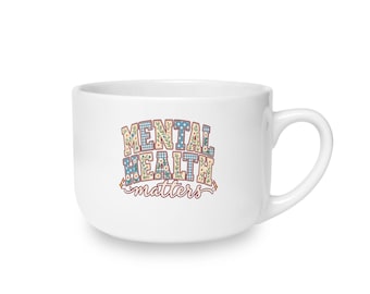 Mama Bear Mug, 25oz Ceramic Latte Mug, Cool Kitchen Style, Edgy Botanical Design, Gift for Mom
