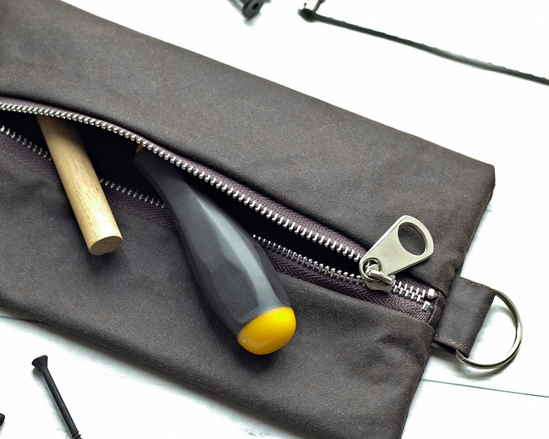 Boyfriend Gift, Gift for Men, Waxed Canvas, Flat Pack, Tool Bag, Pencil