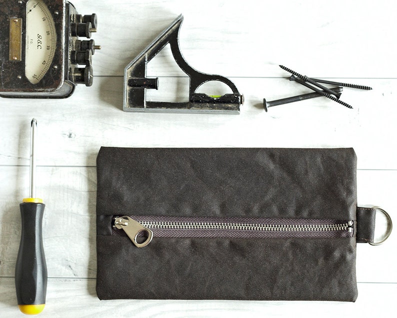 Boyfriend Gift, Gift for Men, Waxed Canvas, Flat Pack, Tool Bag, Pencil