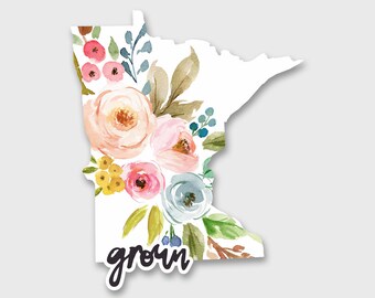 Minnesota Sticker, Minnesota Decal, Minnesota Map, Minnesota Art, Car Decals for Women, Car Stickers, minneapolis, Vinyl Stickers