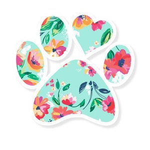 Calcomanía con estampado de patas, regalo para amantes de los perros, calcomanía para automóviles con estampado de patas, pegatinas para computadoras portátiles, calcomanías para computadoras portátiles, calcomanías para automóviles para mujeres, calcomanías para automóviles para perros, calcomanías para automóviles, vinilo imagen 2