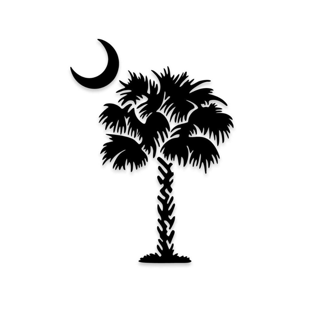 Palmetto Tree Decal Palmetto Moon South Carolina Decal South Carolina