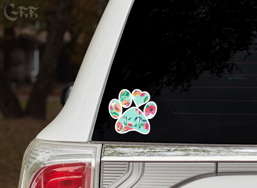 Paw Print Decal Dog Lover Gift Paw Print Car Decal Laptop - Etsy