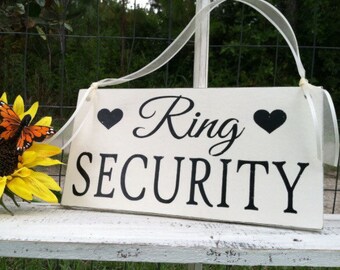 WEDDING SIGNS | Ring Security | Bride and Groom | Mr and Mrs | Wood Wedding Signs | Flower Girl Signs | 6 x 11.5