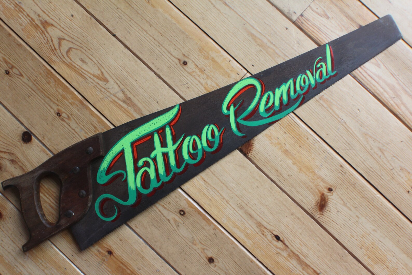 Tattoo Removal Handsaw Sign Plaque Vintage Retro Decrotive Etsy