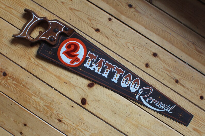 Tattoo Removal Handsaw Sign Plaque Vintage Retro Decrotive Etsy