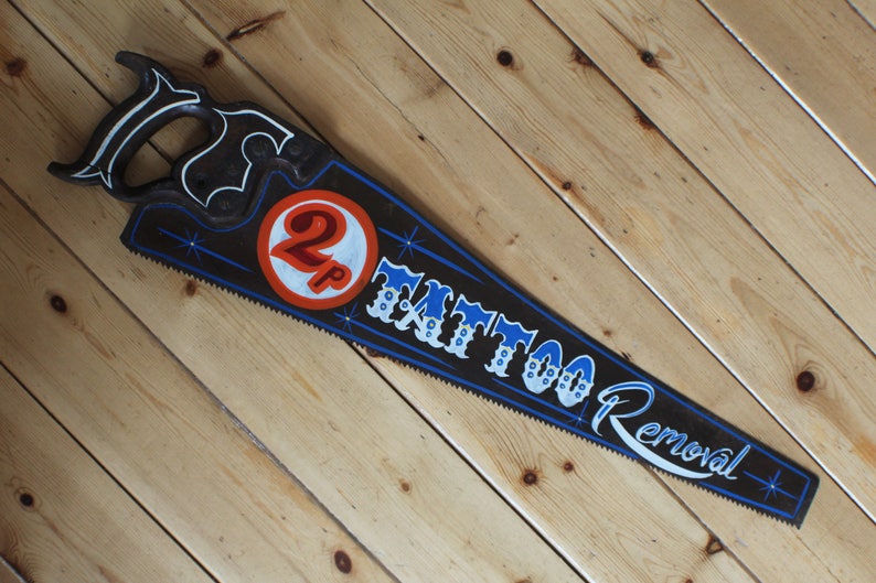 Tattoo Removal Handsaw Sign Plaque Vintage Retro Decrotive Etsy
