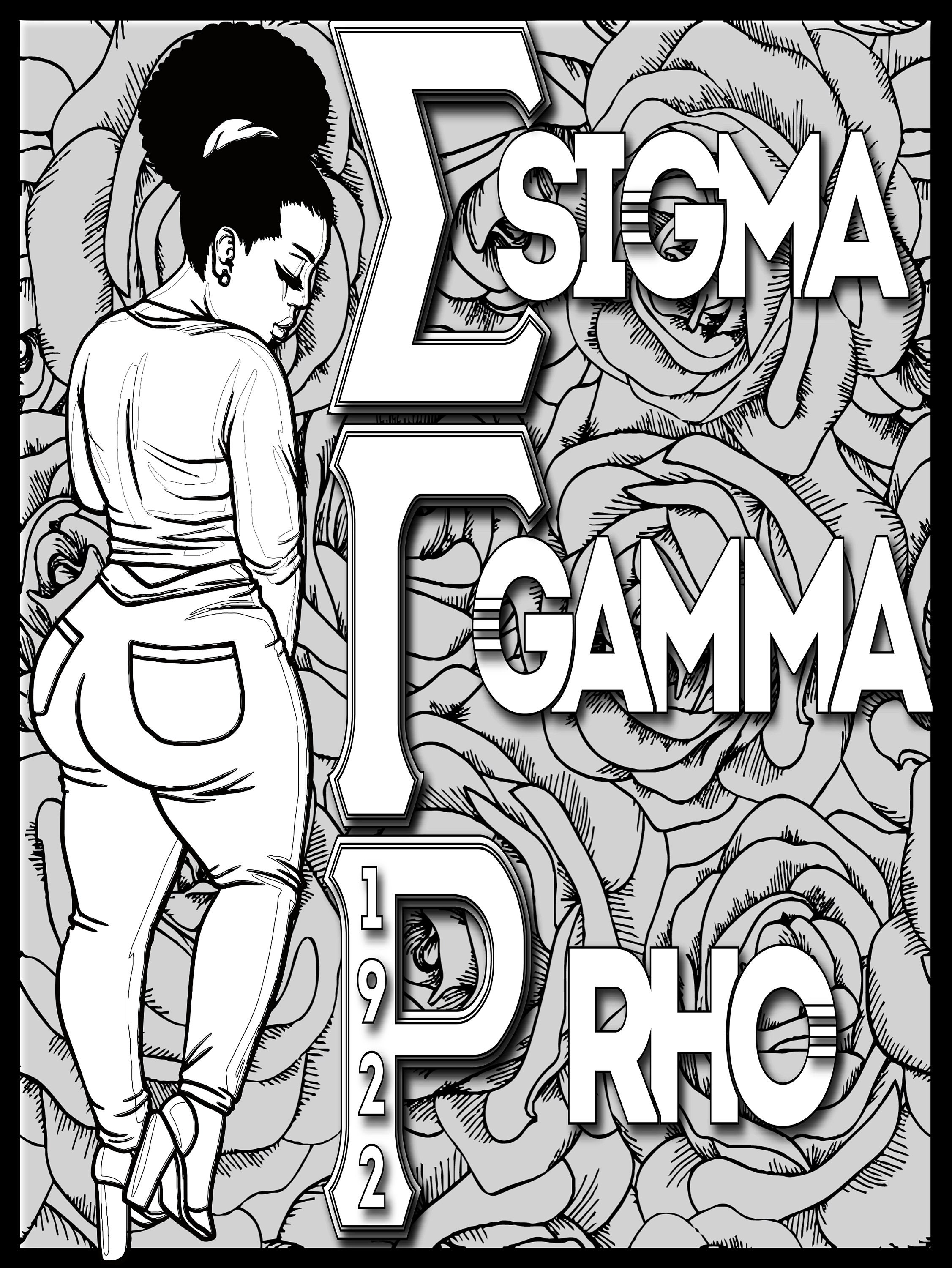 Sigma Coluring In Ladies of Sgrho Adult Coloring Book Gift: Sigma Gamma Rho Sorority ...