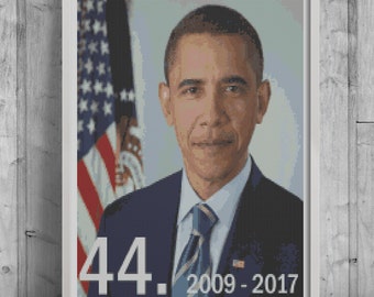 44th President of the U.S. Cross Stitch Pattern, modern cross stitch pattern, Obama cross stitch pattern, needlecraft, instant PDF download