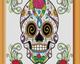 Sugar Skull No. 6/PDF - Sampler Punto Croce - Dia De Los Muertos - Giorno dei Morti - DOWNLOAD IMMEDIATO