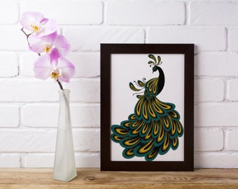 Decorative Peacock Cross Stitch Pattern, modern cross stitch pattern, bird cross stitch pattern, needlecraft, colorful, Instant PDF download