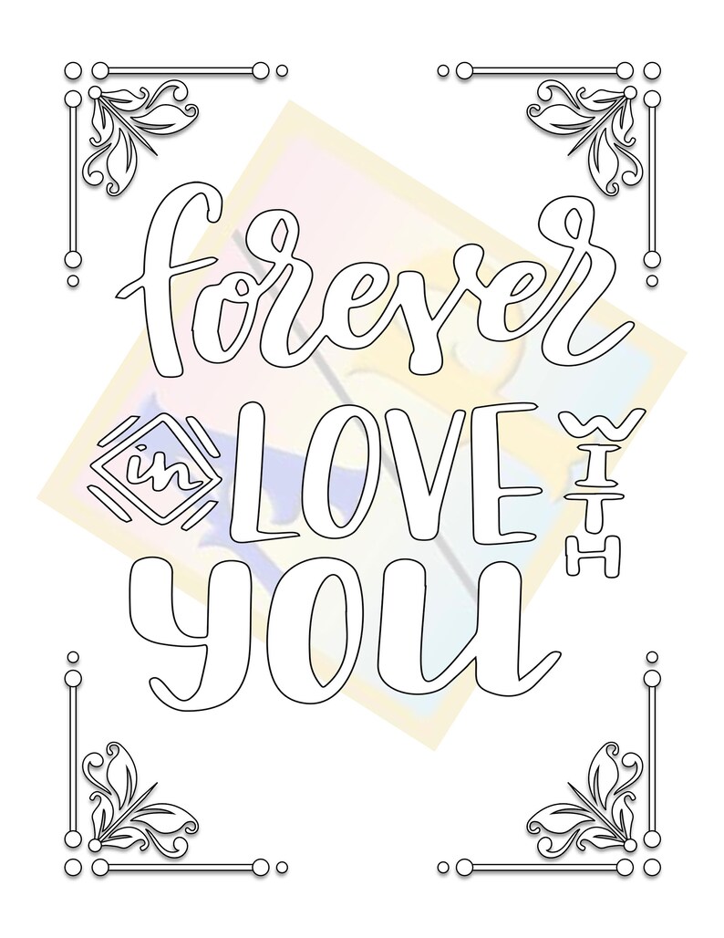 Forever in Love With You Coloring Book - Instant Download - Valentine's ...