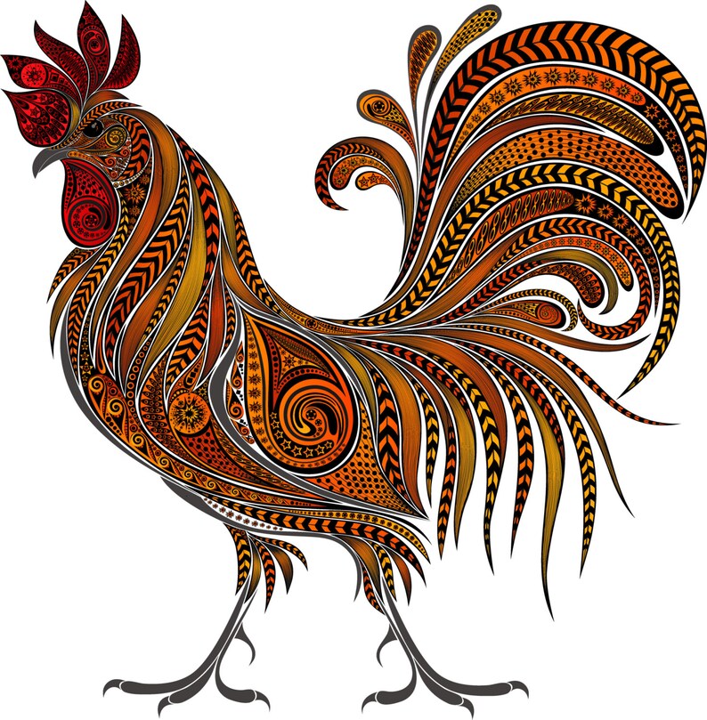 Colorful Rooster Cross Stitch Pattern Modern Cross Stitch - Etsy