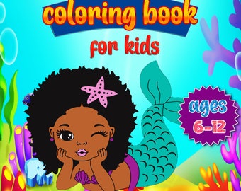 Black Mermaid Coloring Pages For Girls Ages 6 to 12