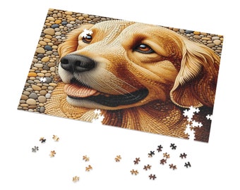 Golden Harmony: Golden Retriever Kieselstein Puzzle (1000 Teile)