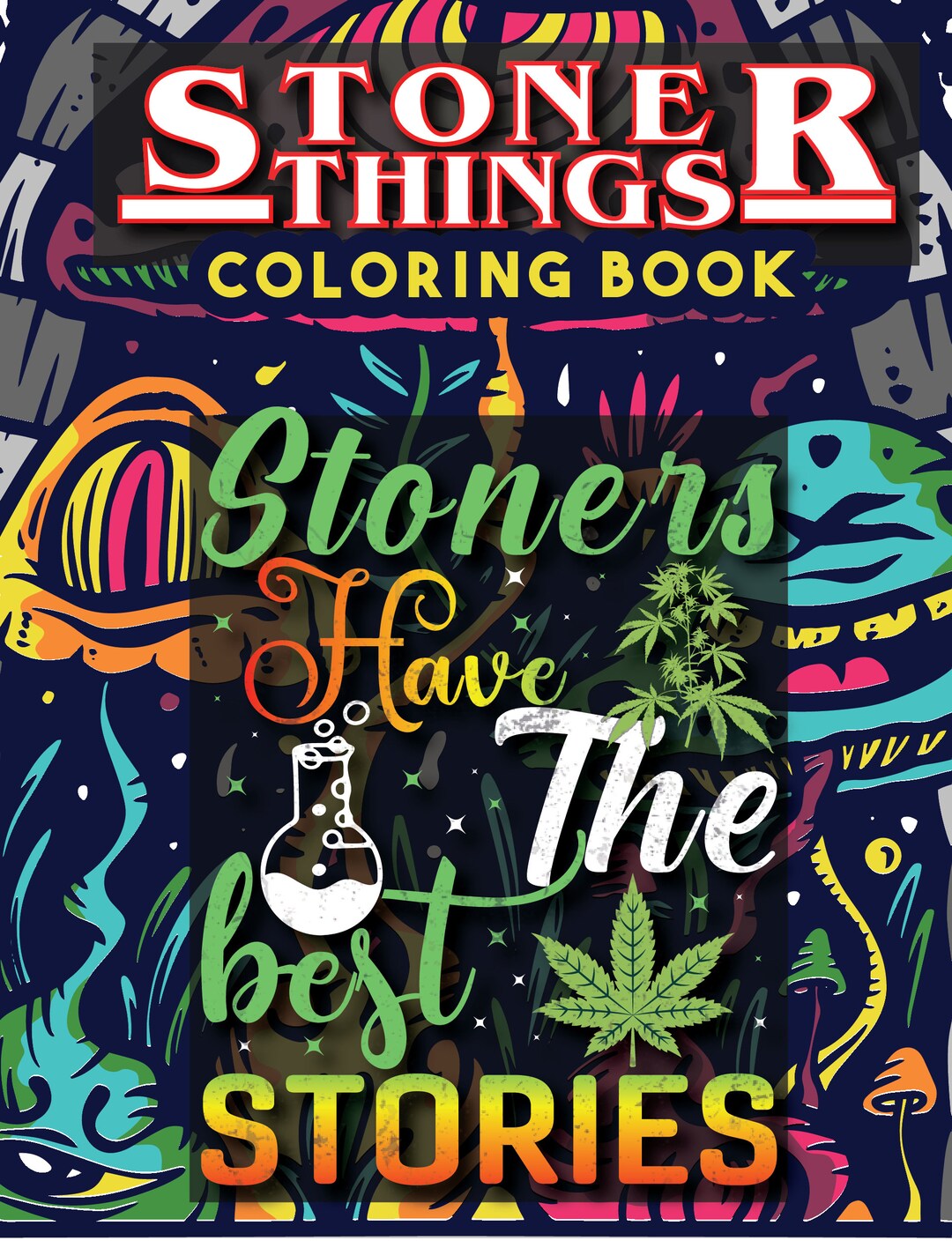 Stonerthings Cannabis Coloring Book For Adults Etsy