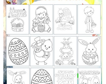 Easter Coloring Pages for Kids | Kids Coloring Sheets | Easter Coloring Printables for Kids | Easter Kids Printables INSTANT DOWNLOAD