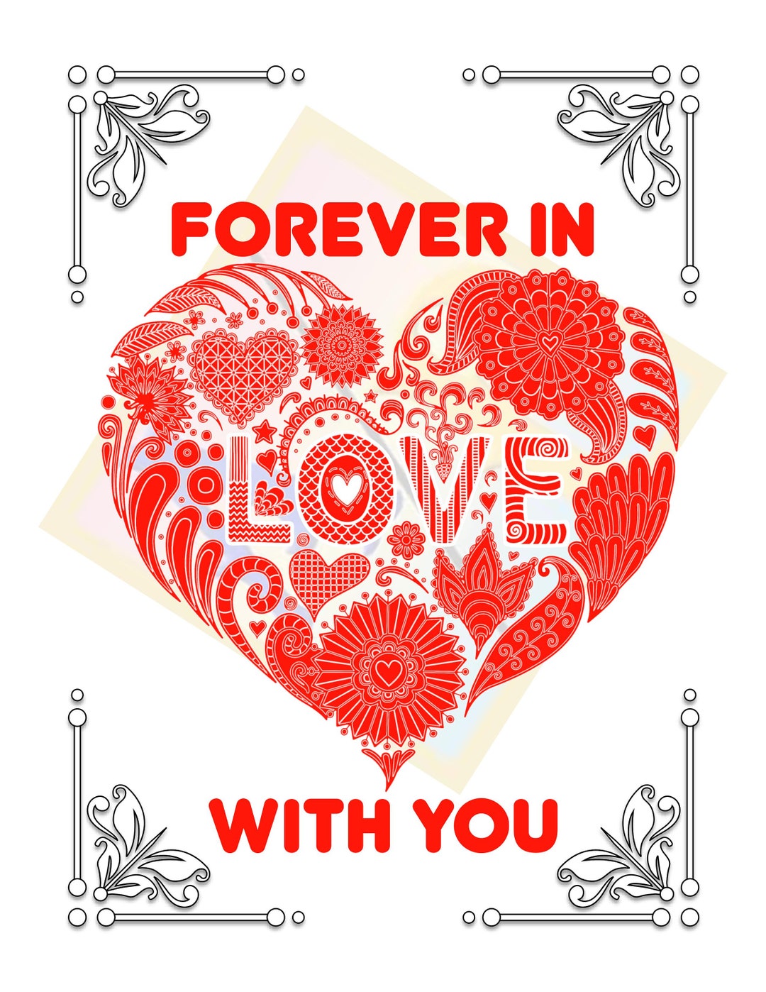 Forever in Love With You Coloring Book - Instant Download - Valentine's ...