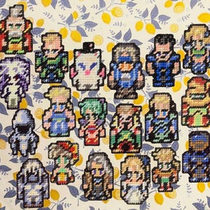 Final Fantasy 6 Pins/Buttons/Video Game Accessories/FF VI Retro Buttons